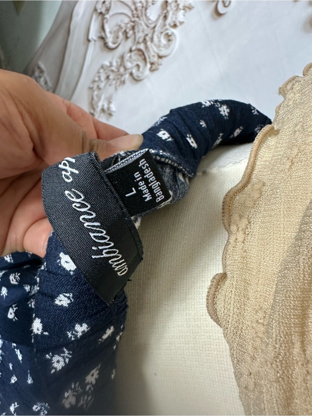 Ambiance Navy Blue Printed Maxi Skirt - Picture 8 of 9